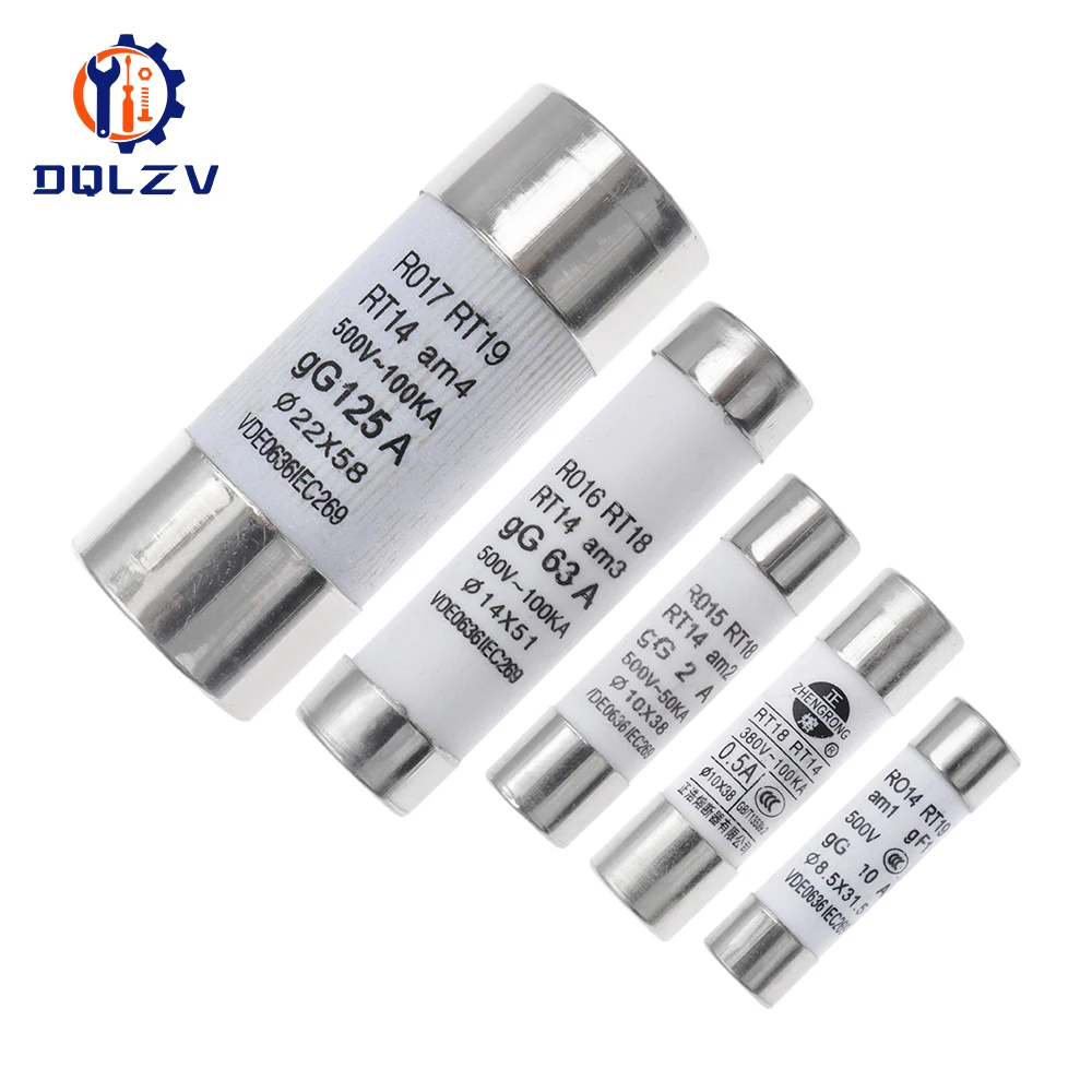 10*38 Fast blow Ceramic Fuse 8.5X31.5MM 14X51MM 22X58MM Fuse 380/500V 0.5A 1A 2A 5A 6A 10A 16A 20A 32A RO14 RO15 RO16 RO17