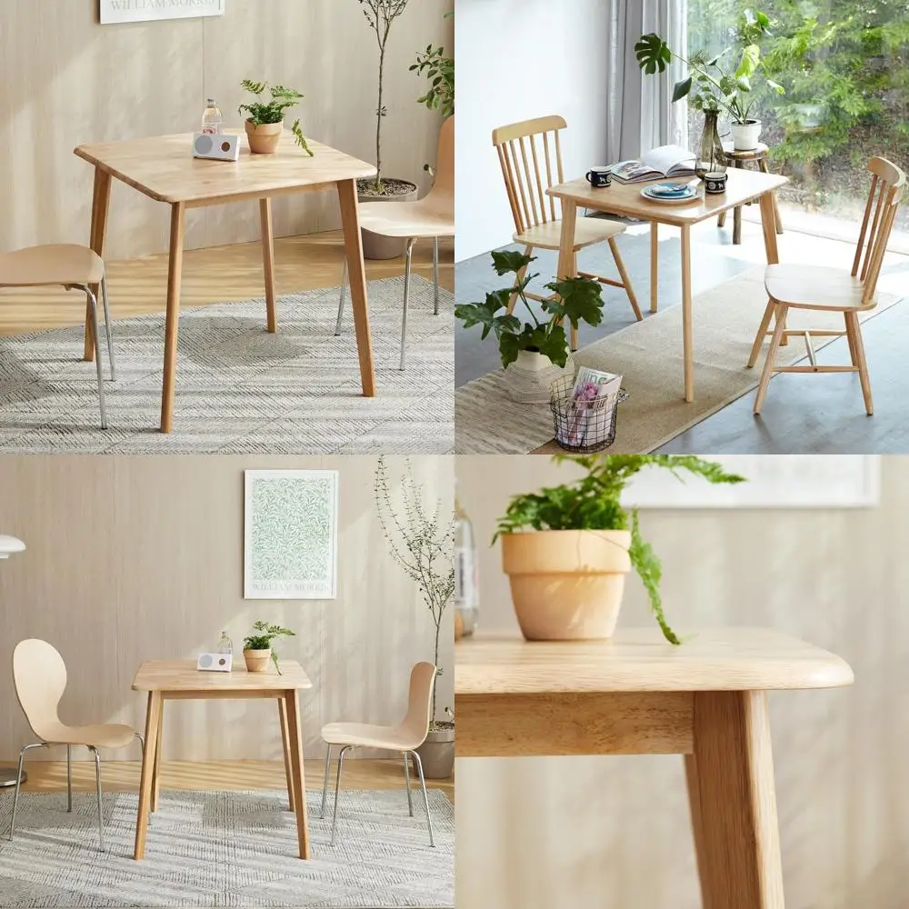 طاولة طعام حديثة من خشب البلوط الطبيعي في منتصف القرن، 27.6 قدم مربع، طاولة مطبخ على طراز ليفينيا كانبيرا