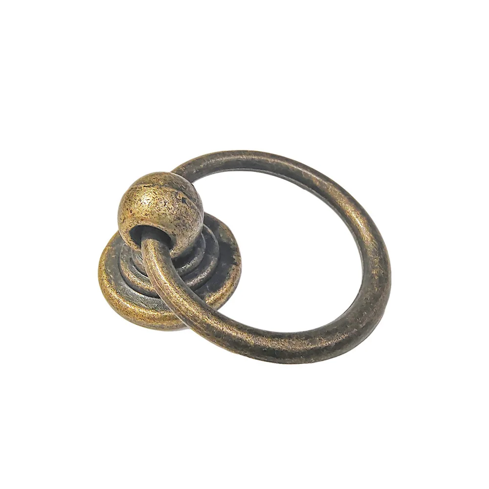Antique retro simple bronze retro ring furniture door handle zinc alloy cabinet dresser drawer handle