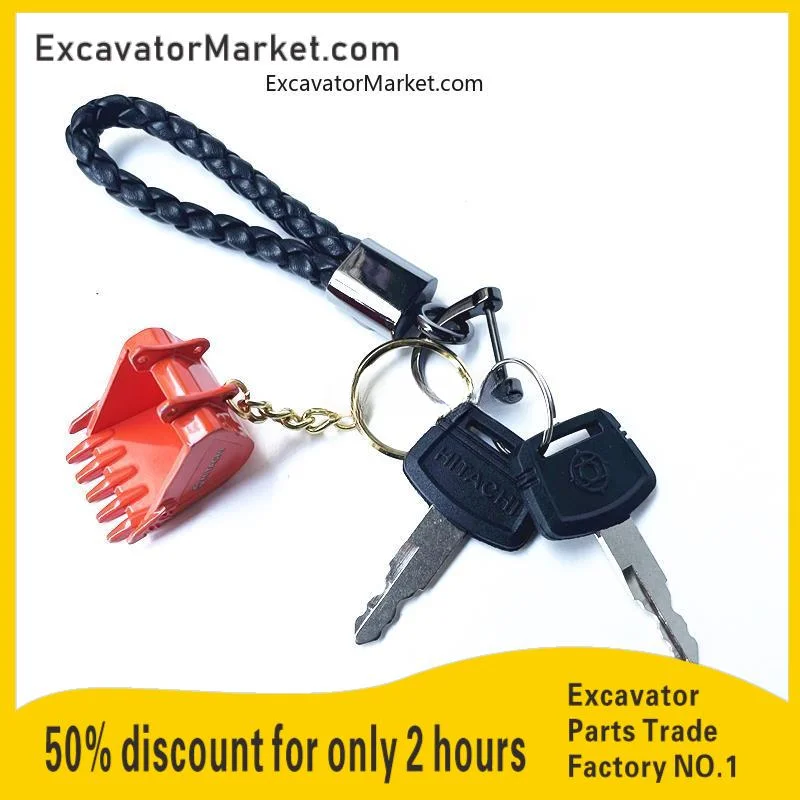 

For Hitachi key cab key alloy bucket key chain exquisite creative decoration bucket chain hanging buckle parts For excavator