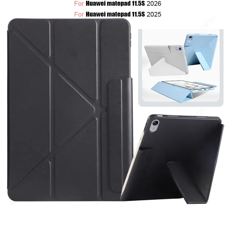 

Foldable Support Multi Angles Silicone Case for Huawei MatePad 11.5s 2026 2025 2024 Magnetic Stand cover