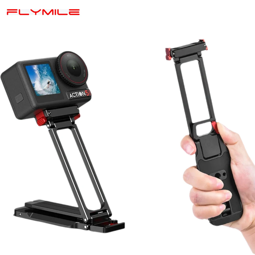 

Крепление Flymile для DJI Action 5 Pro/4/3: быстросъемная база-штатив с отверстием под винт 1/4, карабин, складной магнитный кронштейн, аксессуары
