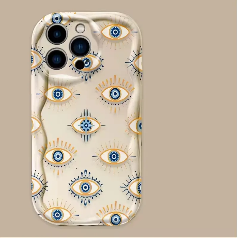Wavy Edge TPU Phone Case For iPhone 17 16 15 14 13 12 11 Pro Xs Max Mini 8 7 Plus XR Air 17e 16e Fashion Mystical Evil Eye Cover view 6
