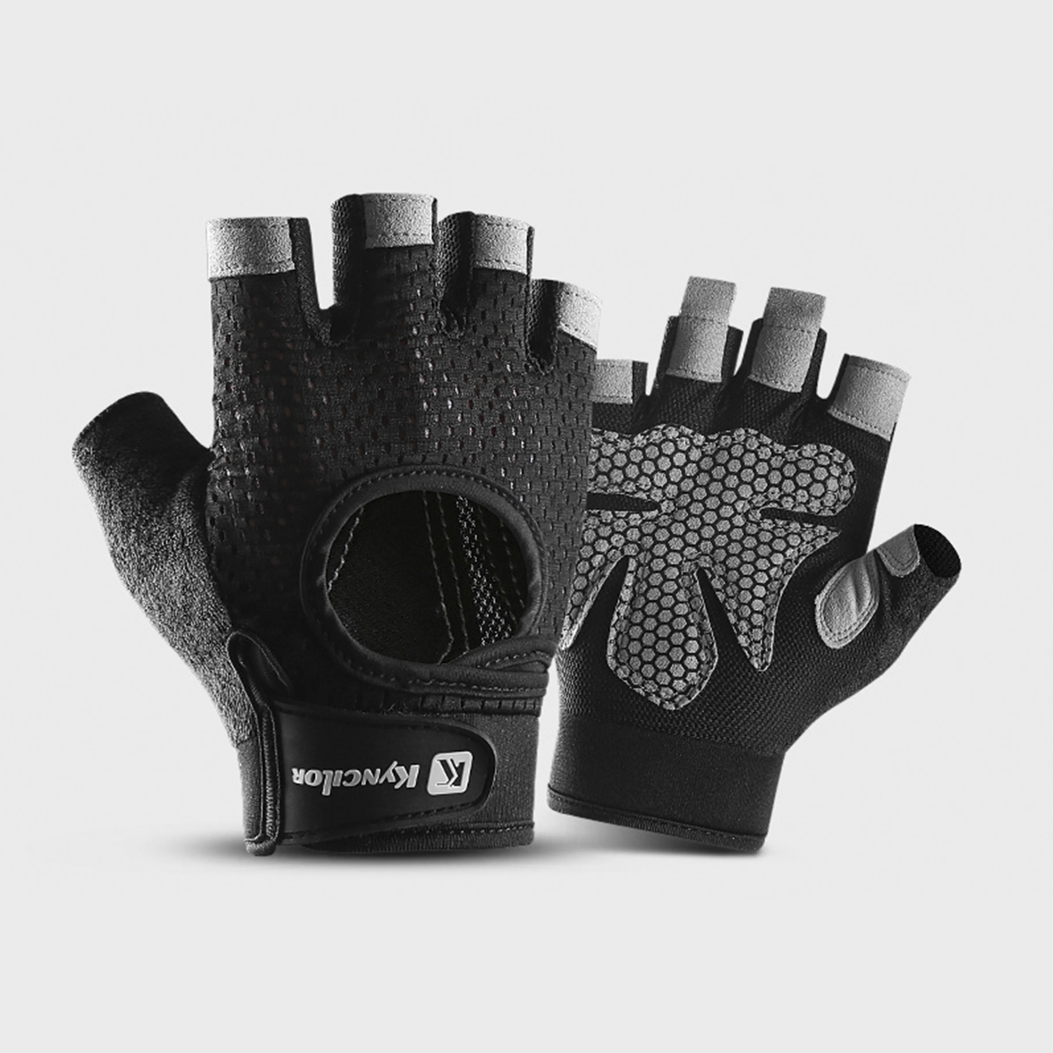 

Outdoor sports, gym, men's and women's weightlifting, breathable and non slip silicone half finger cycling gloves