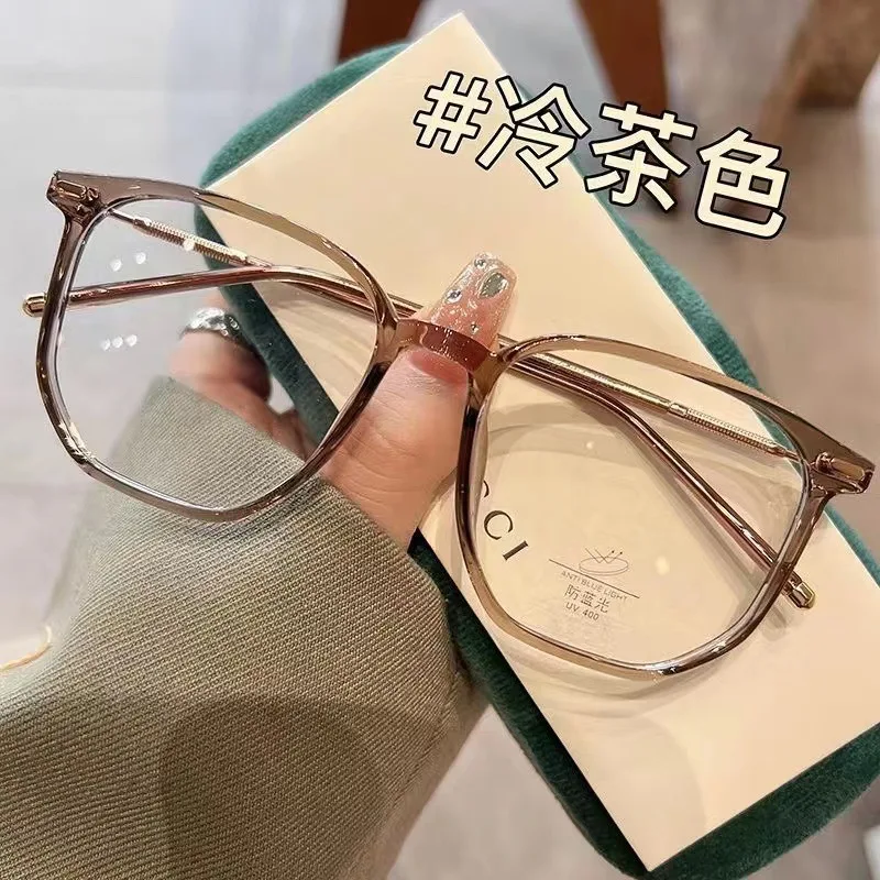 

Women's Glasses Frame Can Be Equipped with Degrees Myopia Glasses Plain Glasses Big Rim round Face Korean Style