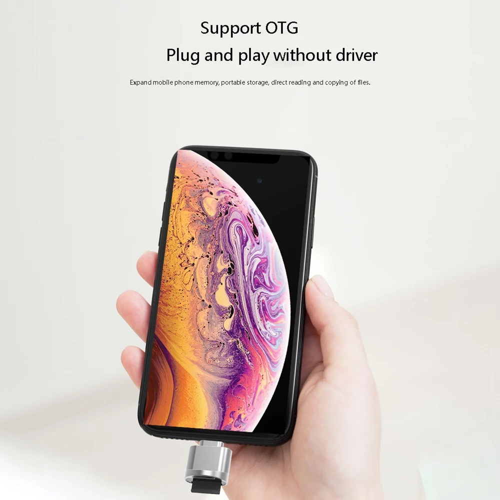 Lettore di schede Mini per lettore di schede adattatore di memoria OTG esterno Micro-SD per IOS 13 14 iPhone 12/Mini/Pro Max Gold