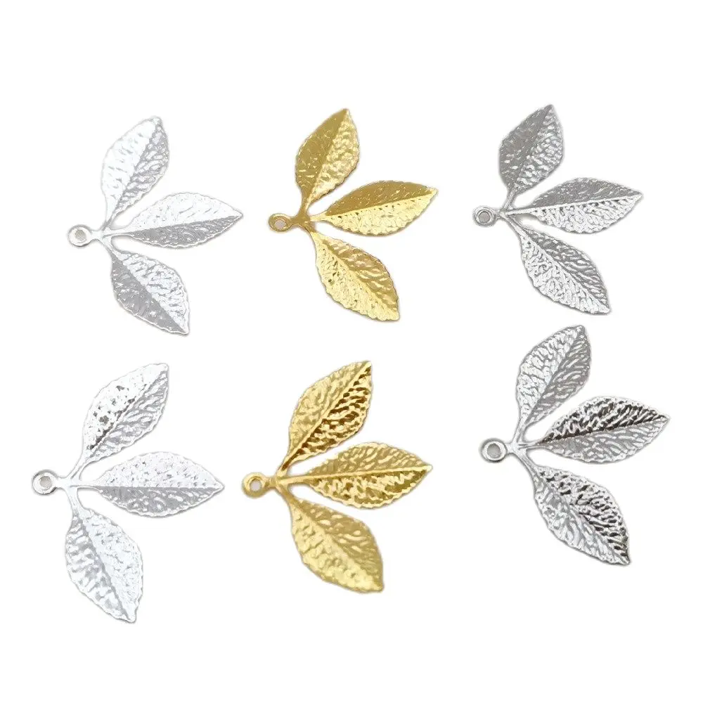 500 PCS 22x31mm Silver Color/Gold color Metal Filigree Flower Slice Leaves Charms Base Settings DIY Jewelry Making Wholesale