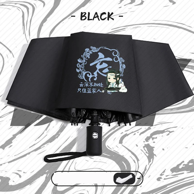 

Мастер Темного Пути,Черный, синий, Mo Dao Zu Shi, Grandmaster of Demonic Cultivation, аниме, анти-УФ, автоматический компактный зонт от дождя для женщин и мужчин