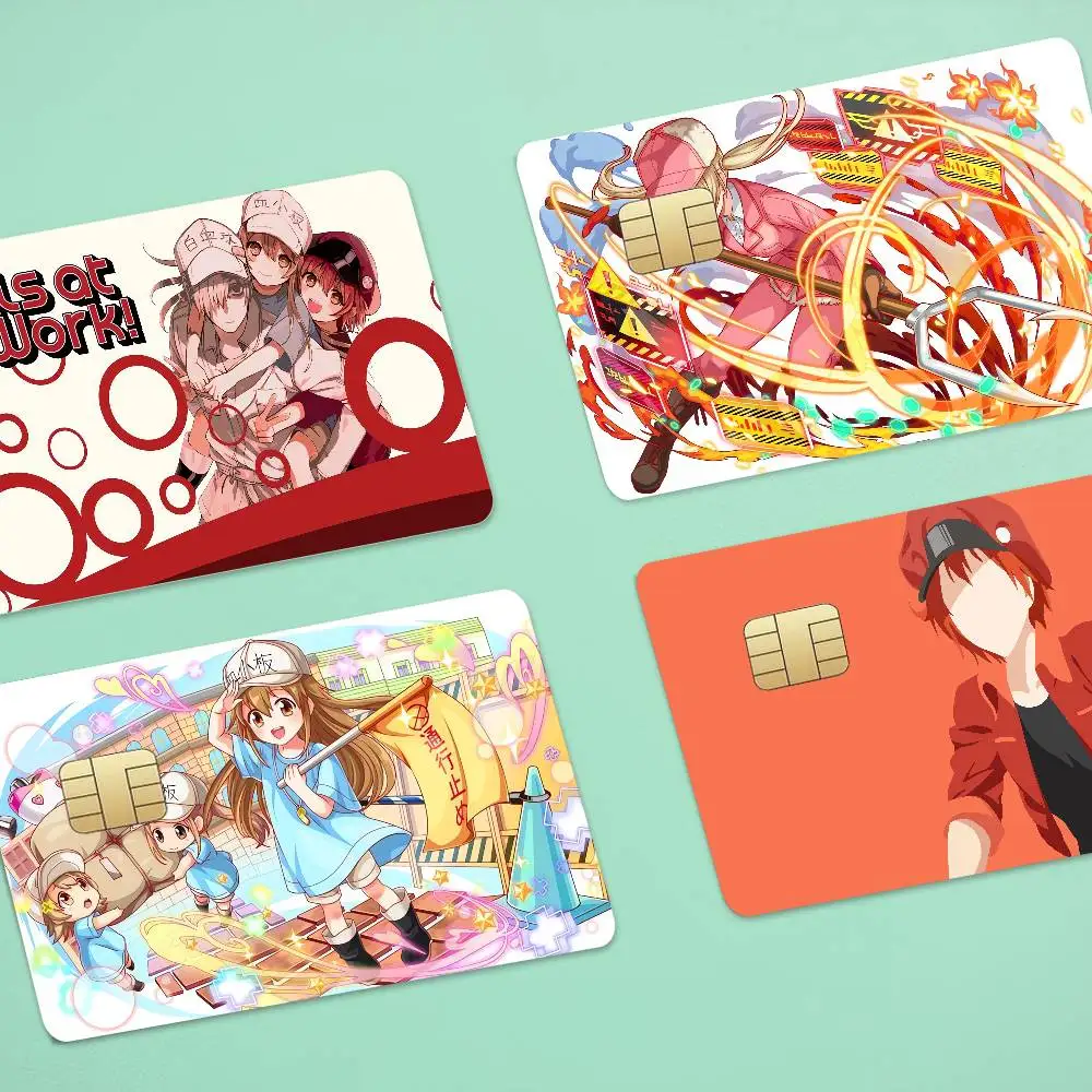 Anime C-Cells At Work! 4pcs 1Set Of VISA Credit Card Subway Access Card Waterproof Stickers