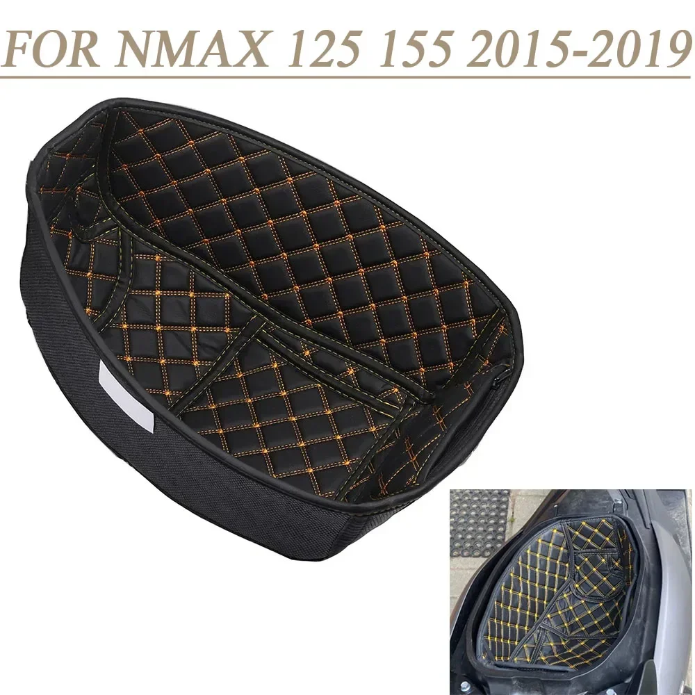 

3D PU Leather Seat Storage Mat - Universal Bucket Liner for YAMAHA NMAX155/NMAX125 2020-2025 Models, Anti-Slip Trunk Protecto