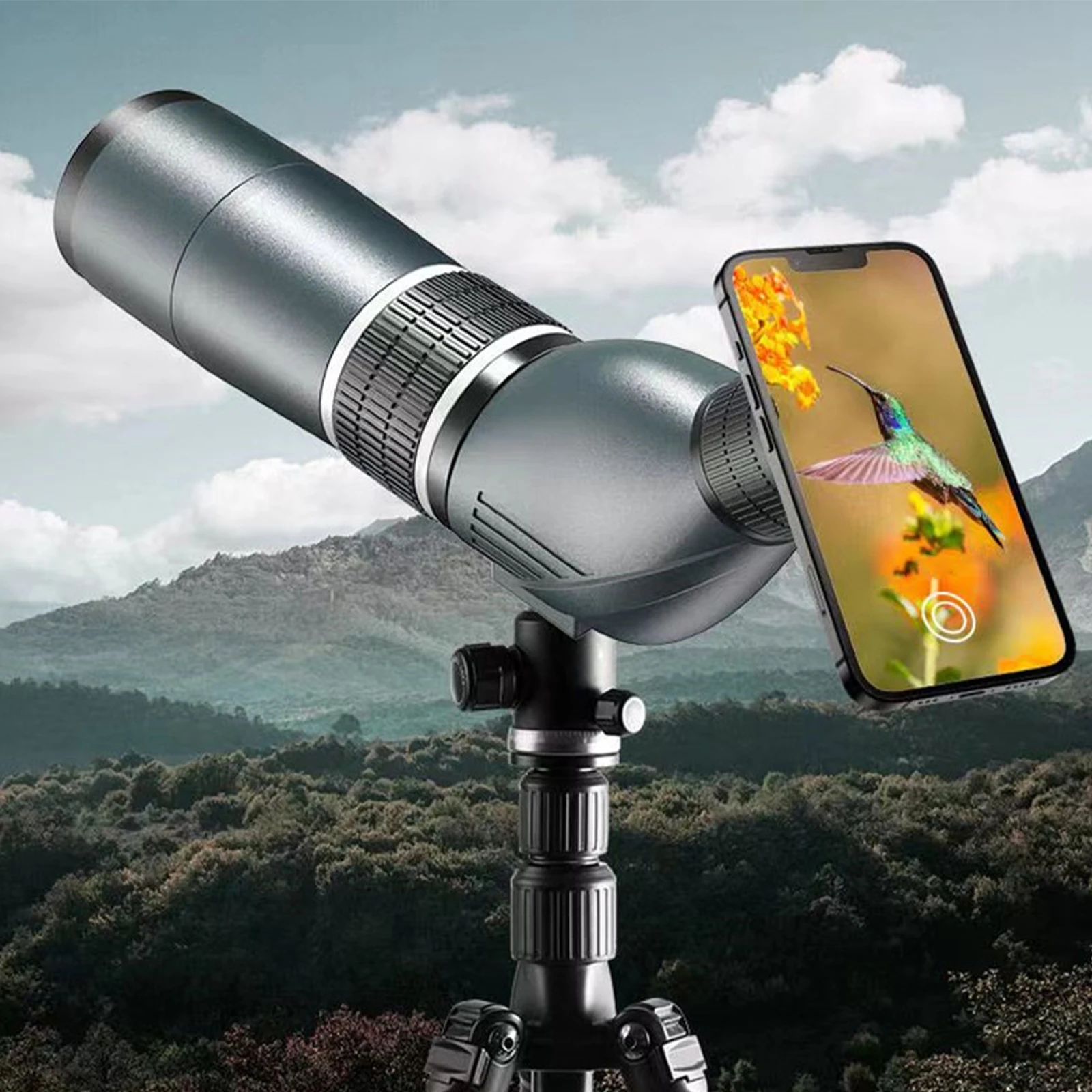 

20-60X60 variable 45° oblique Angle bird watching lens HD green film high power low light night vision telescope