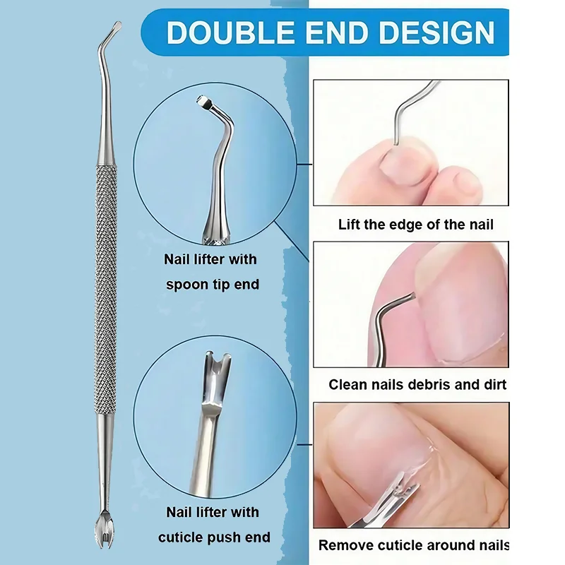 4Pcs/Set Stainless Steel Toenail Trim Kit, Foot Scraper Foot Nail Care Double Sided Pedicure Nail File, Callus Remover For Clean