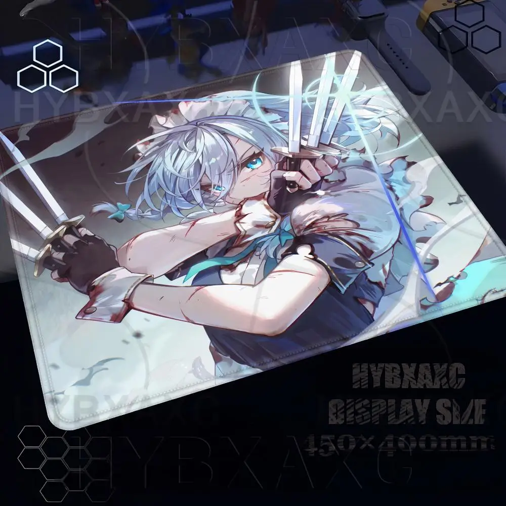 Anime Girl Izayoi Sakuya Kirisame Marisa Mouse Pad Large Square Computer Office Game Table Mat XS Touhou Project Rubber Desk Mat