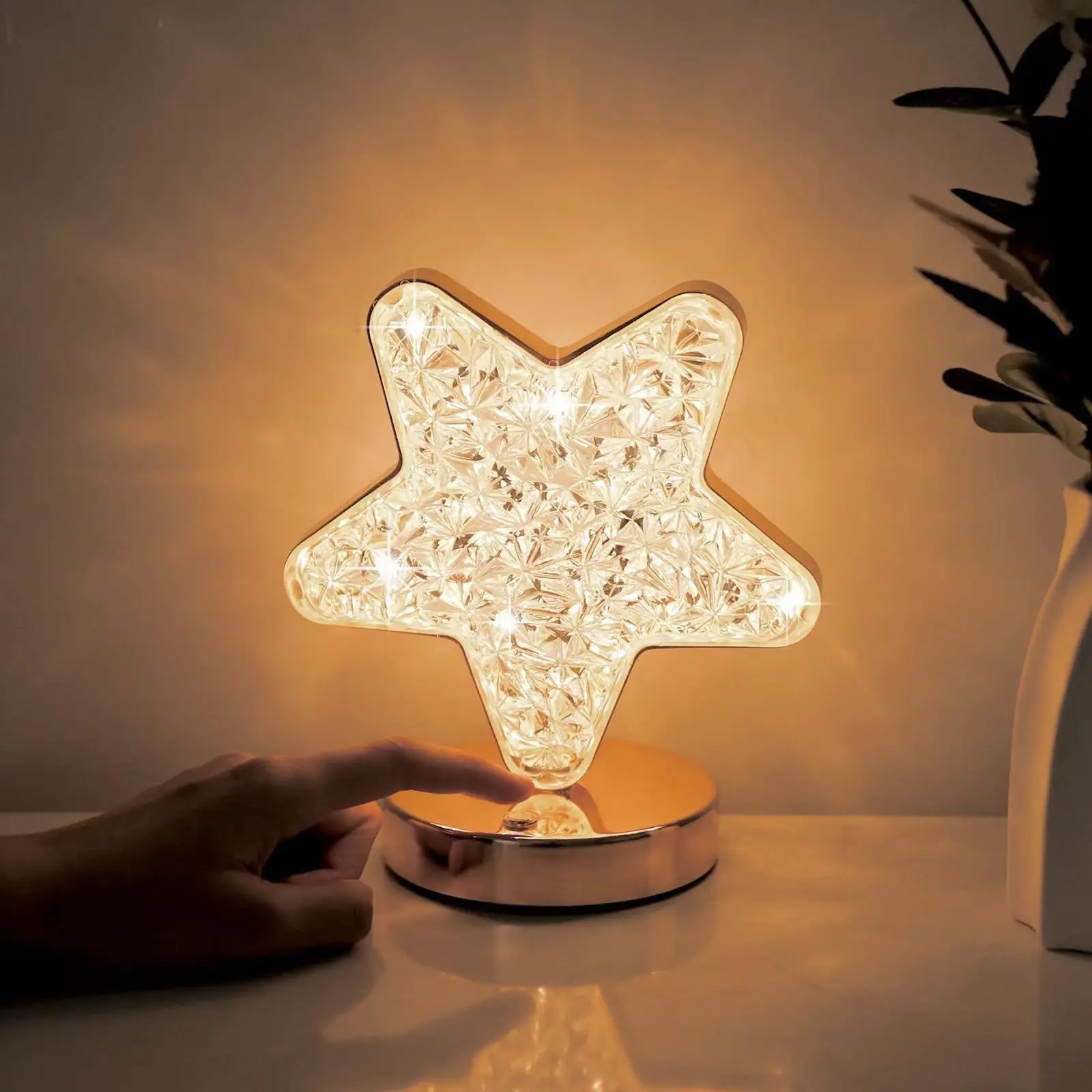 

Touch Control Stars and Moon Night Light Bedroom Bedside Decoration Atmosphere Table Lamp 3D USB Room Home Decor Lights