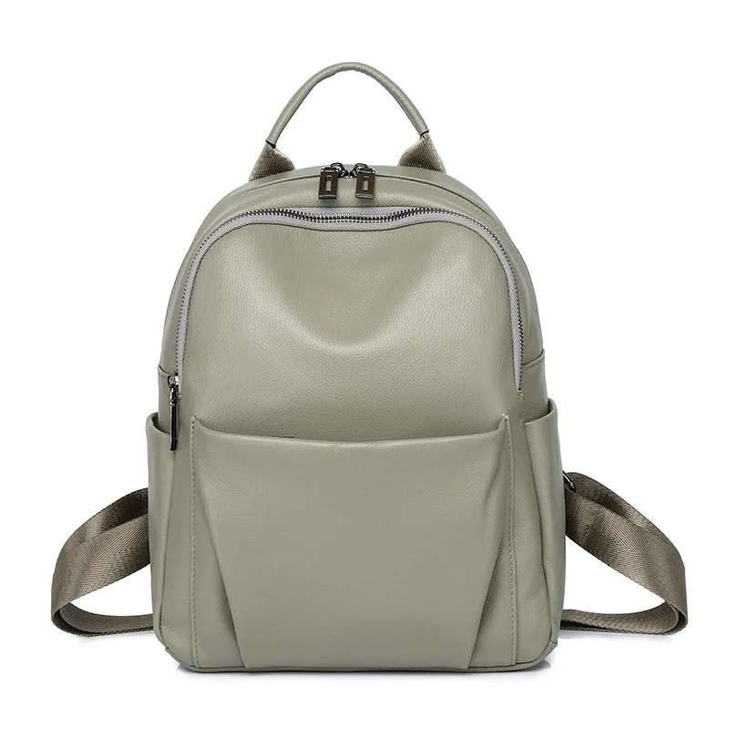 New Fashion Luxury Brand Cow Genuine Leather Women Backpacks Female Ladies Girl Student Korean Casual Designer Backpack