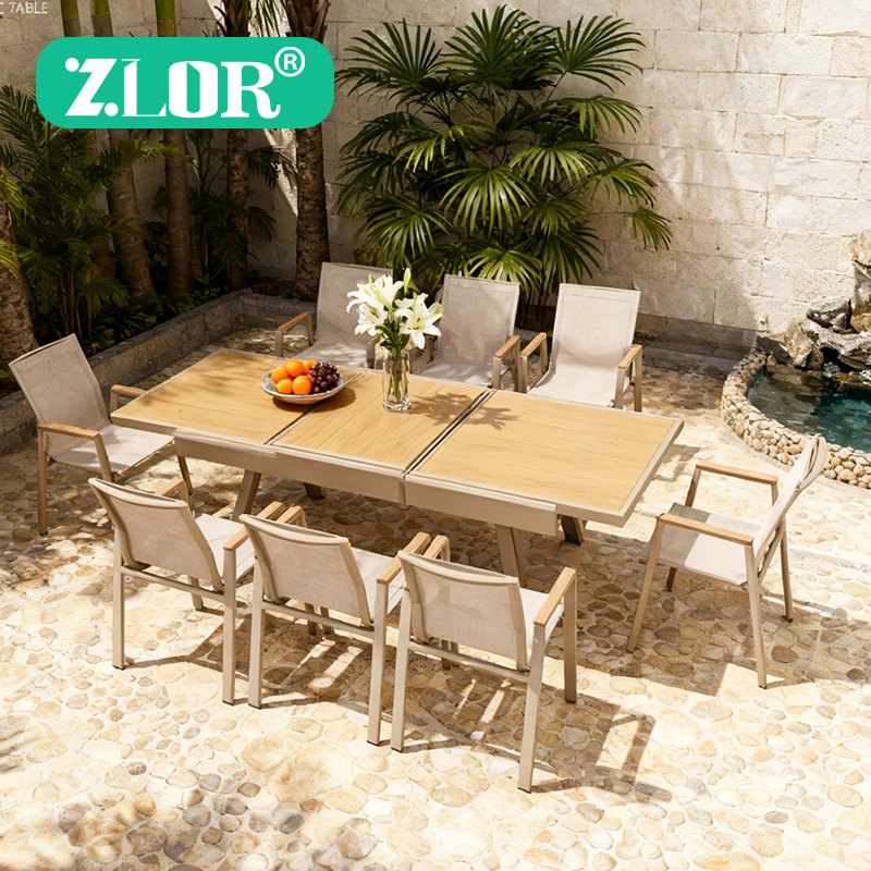 Modern Aluminum Garden Furniture Table and Chairs for Restaurant and Hotel Outdoor Dining Set