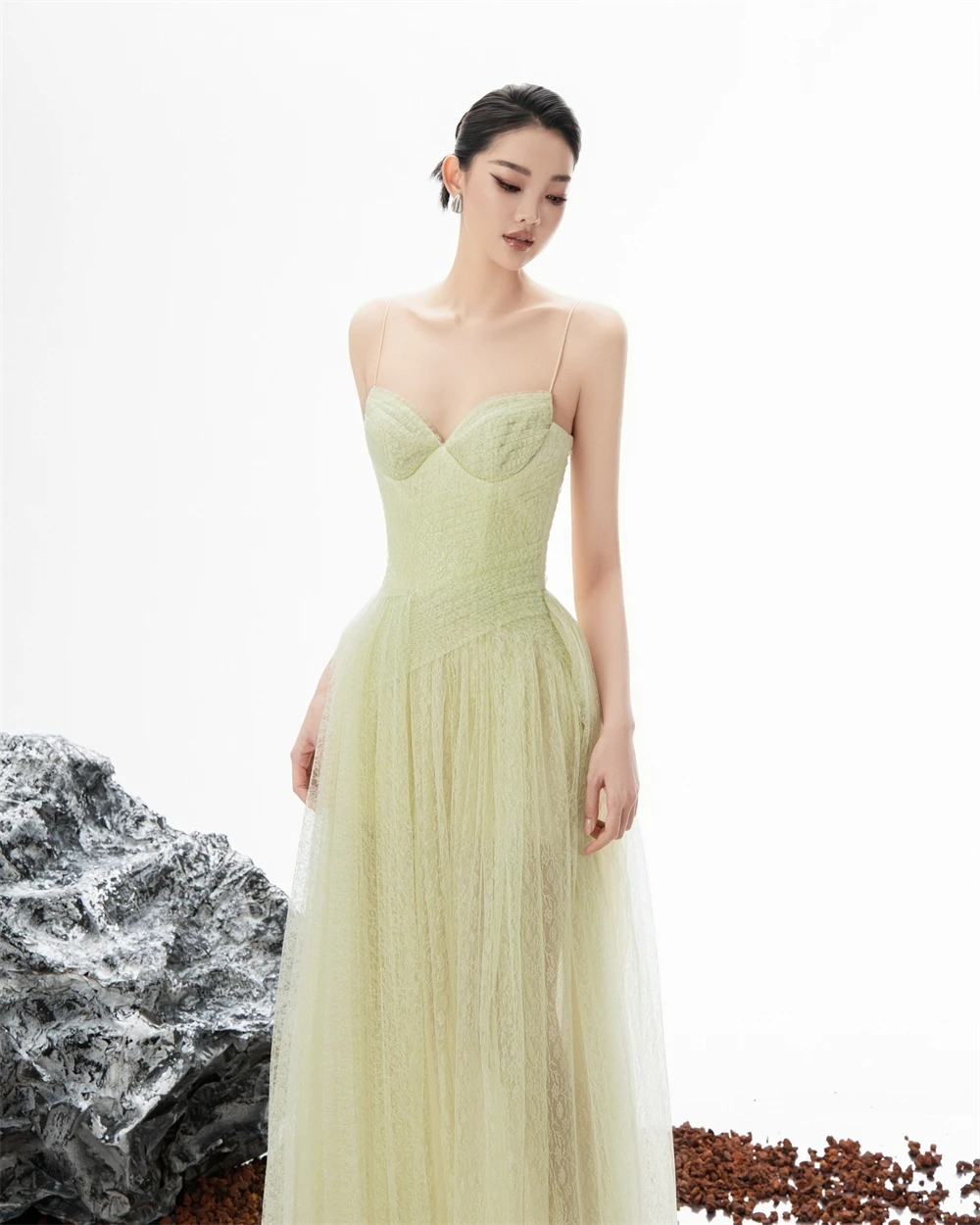 

Современное зеленое вечернее платье из тюля по индивидуальному заказу, классическое платье на бретельках для выпускного вечера, элегантное платье со шлейфом, Vestido De Festa