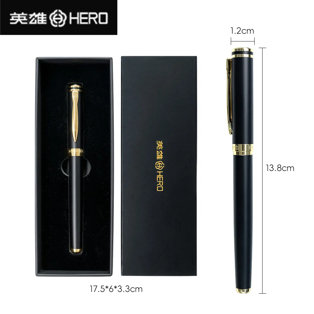 Hero 6177 Iridium Fountain Pen Single Gift Box Plasma Electroplating Colorfast Car Paint Craft Comfortable Grip Business Office