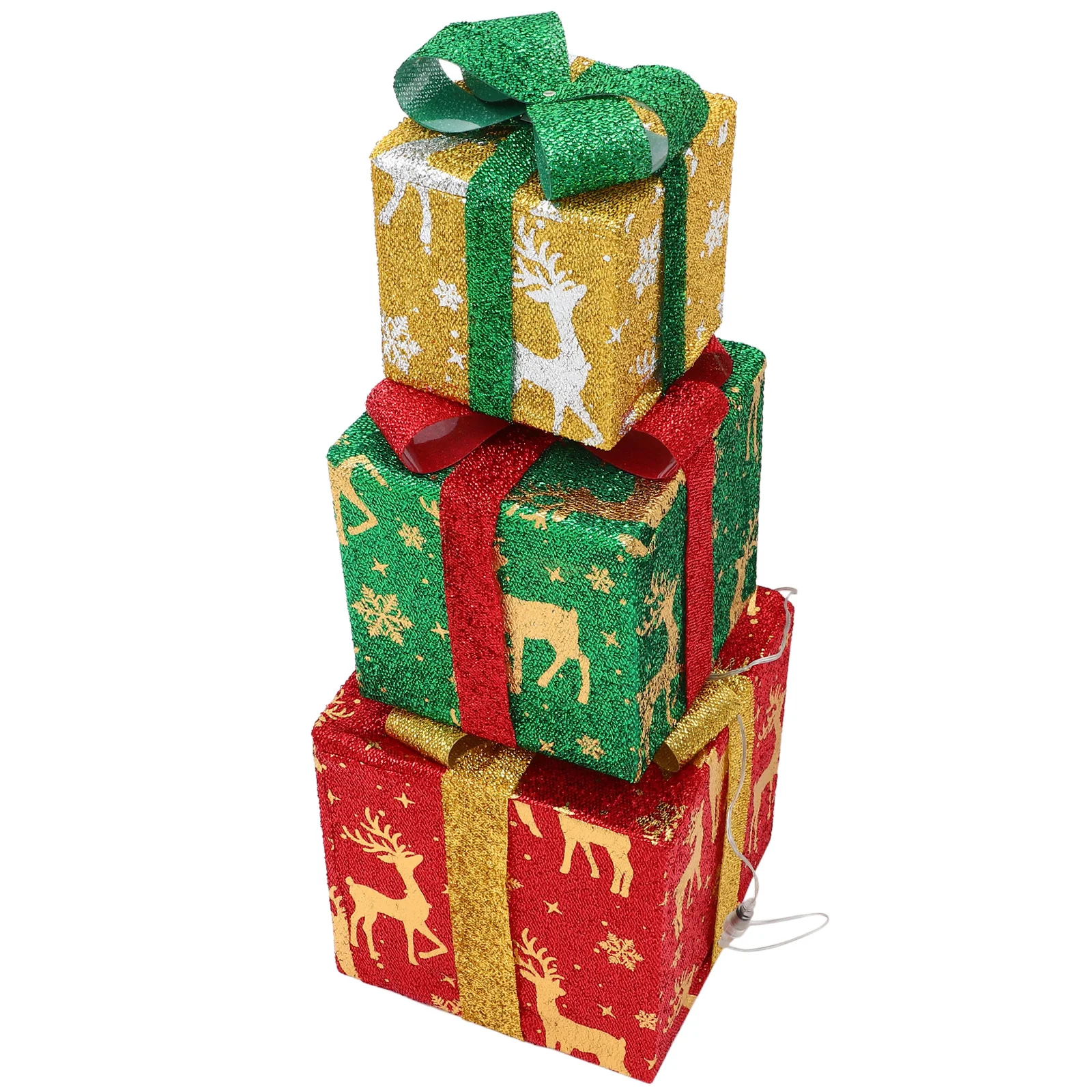

1Set Christmas Gift Boxes Lights Box Decorative Set for Holiday Party Window Scene Tree Decor Christmas Lights Decorations