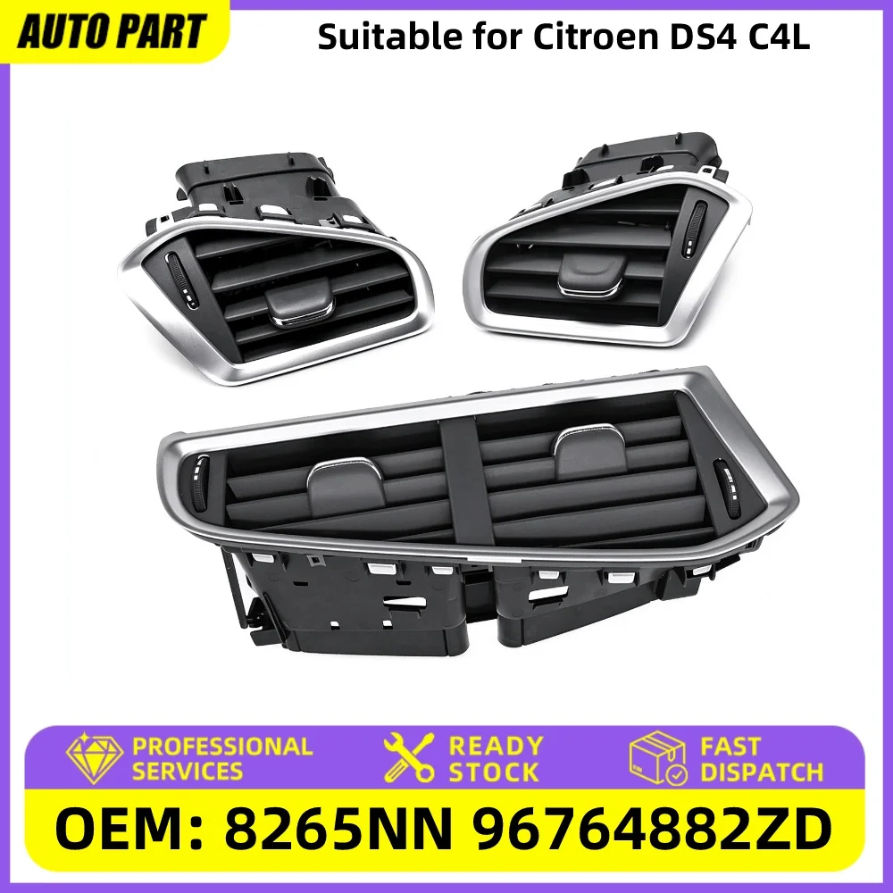 8265NN 96764882ZD Dashboard Air Vent, Center Left & Right Louver Flap Assembly, Replacement Part for Citroen DS4 C4L 96766010ZD