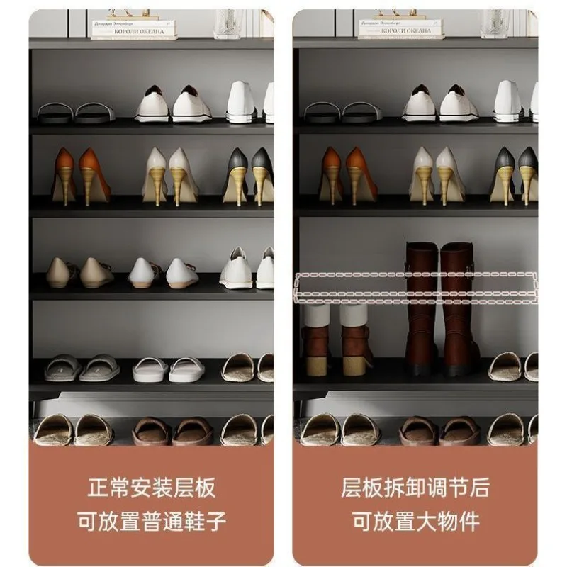 Cream Wind Shoe Cabinet Entryway Shoe Rack Door Corridor Space Saving  Storage Cabinet   Entrance Floor Storage