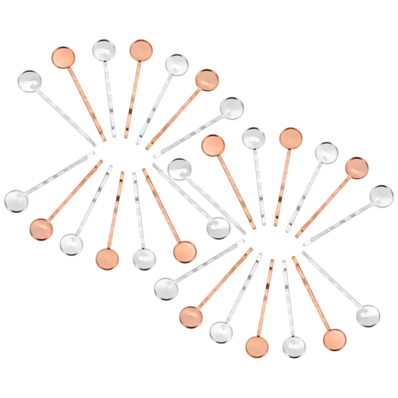 

40Pcs Hair Clip Making Bases Sturdy Metal Bobby Pins Blank Round Tray 12Mm Inner Diameter DIY Craft Hair Barrettes Accessories