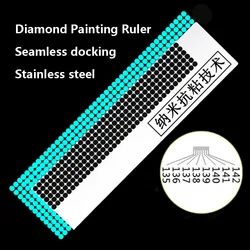 1PC 216 400 699 800 Holes Stainless Steel Diamond Painting Ruler Mesh Ruler 5D Diamond Drawing Ruler Tool for DIY Art Crafts