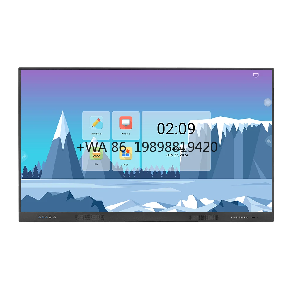 Riotouch 65/75/86/98 بوصة ADV100 السبورة التفاعلية لوحة مسطحة تفاعلية إصبع شاشة تعمل باللمس اللوحة الذكية