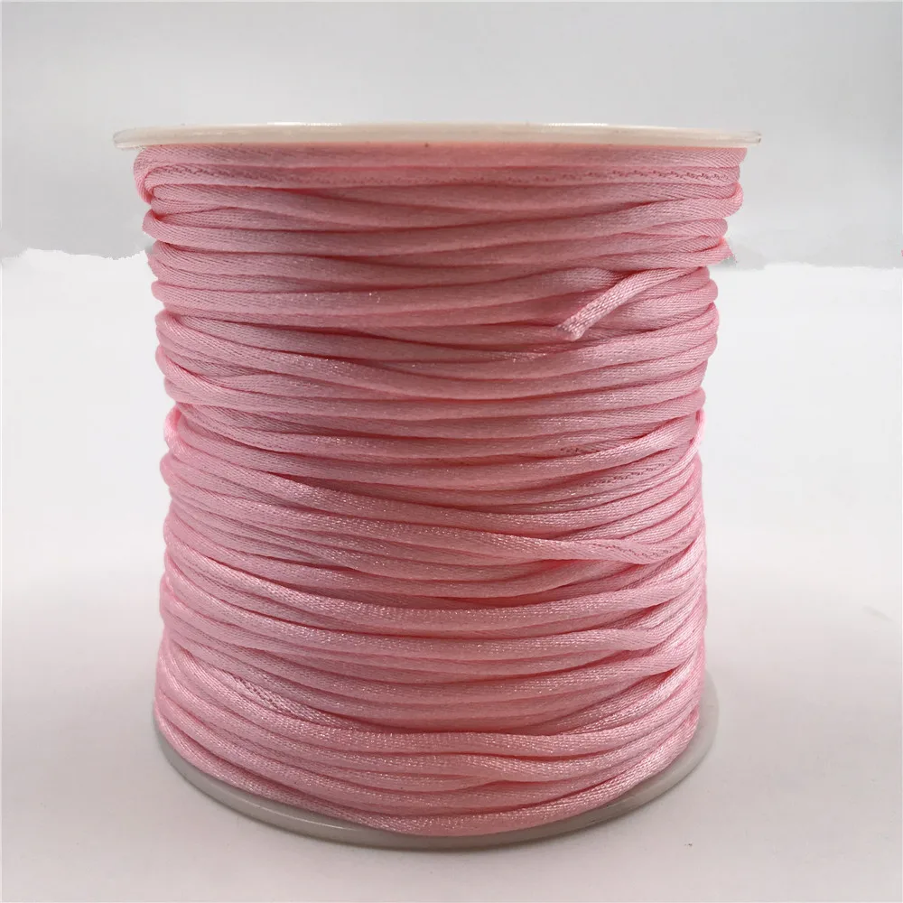 

1MM 50meters Pink Macrame Cord Strong Braided Silk Satin Nylon Rope DIY Making Findings Beading Thread Wire