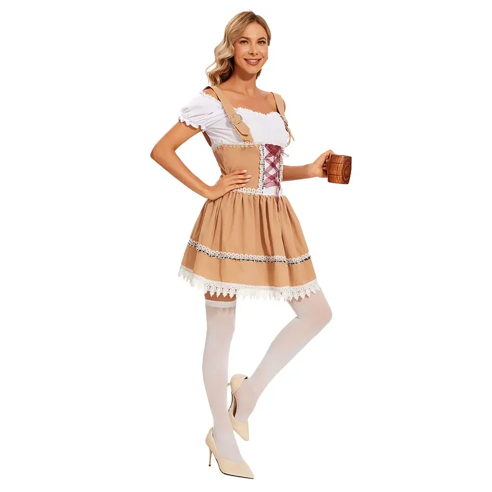 Bavaria Biermädchen Parade Kostüm Damen Traditionelles Deutsches Oktoberfest Kleid Sexy Lady Cosplay Oktoberfest Kostüme – Detail 7