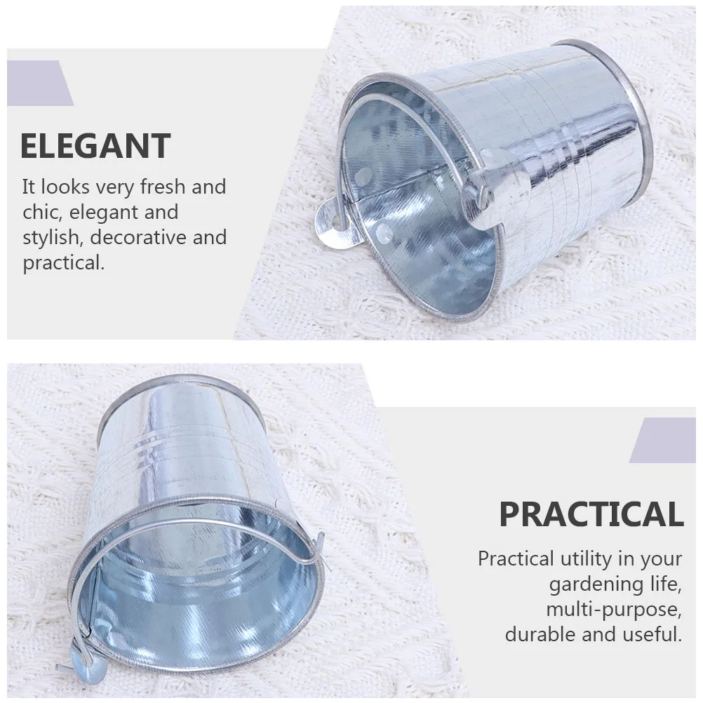 

6pcs Mini Bucket Toys Kids Toddlers Babies Flowerpots Household Iron Buckets Small Storage Home Decor Gardening Planting