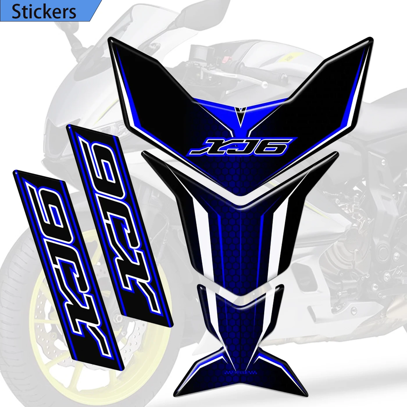 For Yamaha XJ6 XJ6N XJ600 XJ650 Motorcycle Tank Pad Diversion Stickers decal adhesive  Fuel Oil Kit Knee Helmet Protector