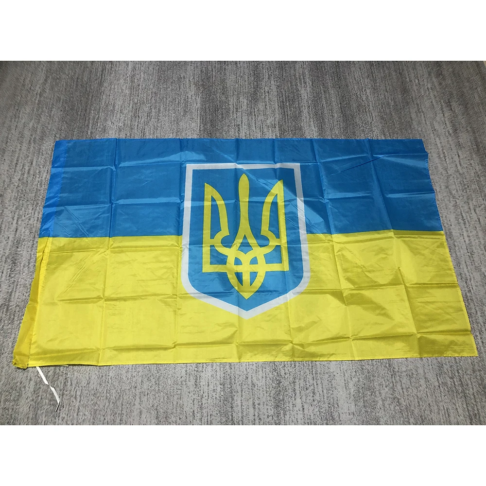 Ukraińska flaga precyzyjna 90*150cm Ukraina baner poliestrowy Dekoracja domu Ukraina Narodowy flaga Ukrainy Latająca flaga