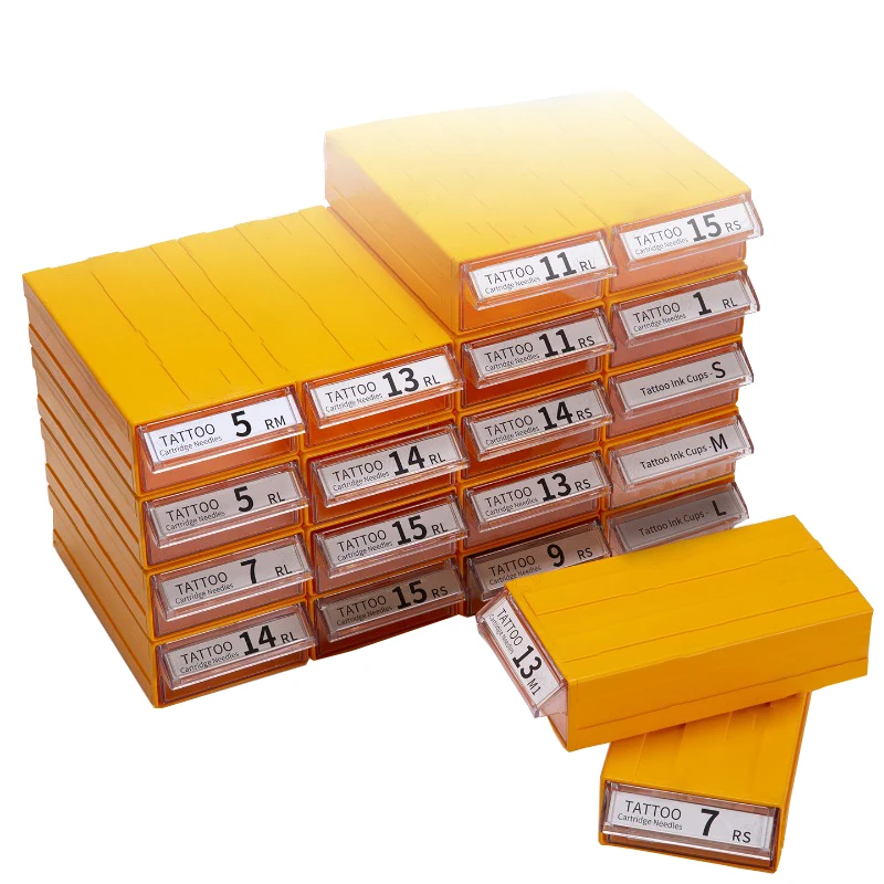 Portable Tattoo Needle Tool Desktop Cabinet Tattoos Accesories Drawer Style Transparent Storage Box Beauty Tools Desktop Cabinet