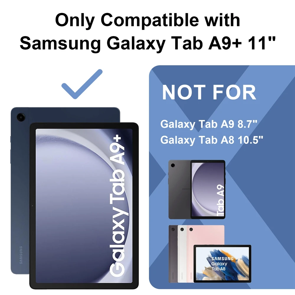 Sarung Tablet Samsung, untuk Samsung Galaxy Tab A9 Plus A9 + 2023 11 inci SM-X210 SM-X215 tali bahu aman tahan guncangan berdiri