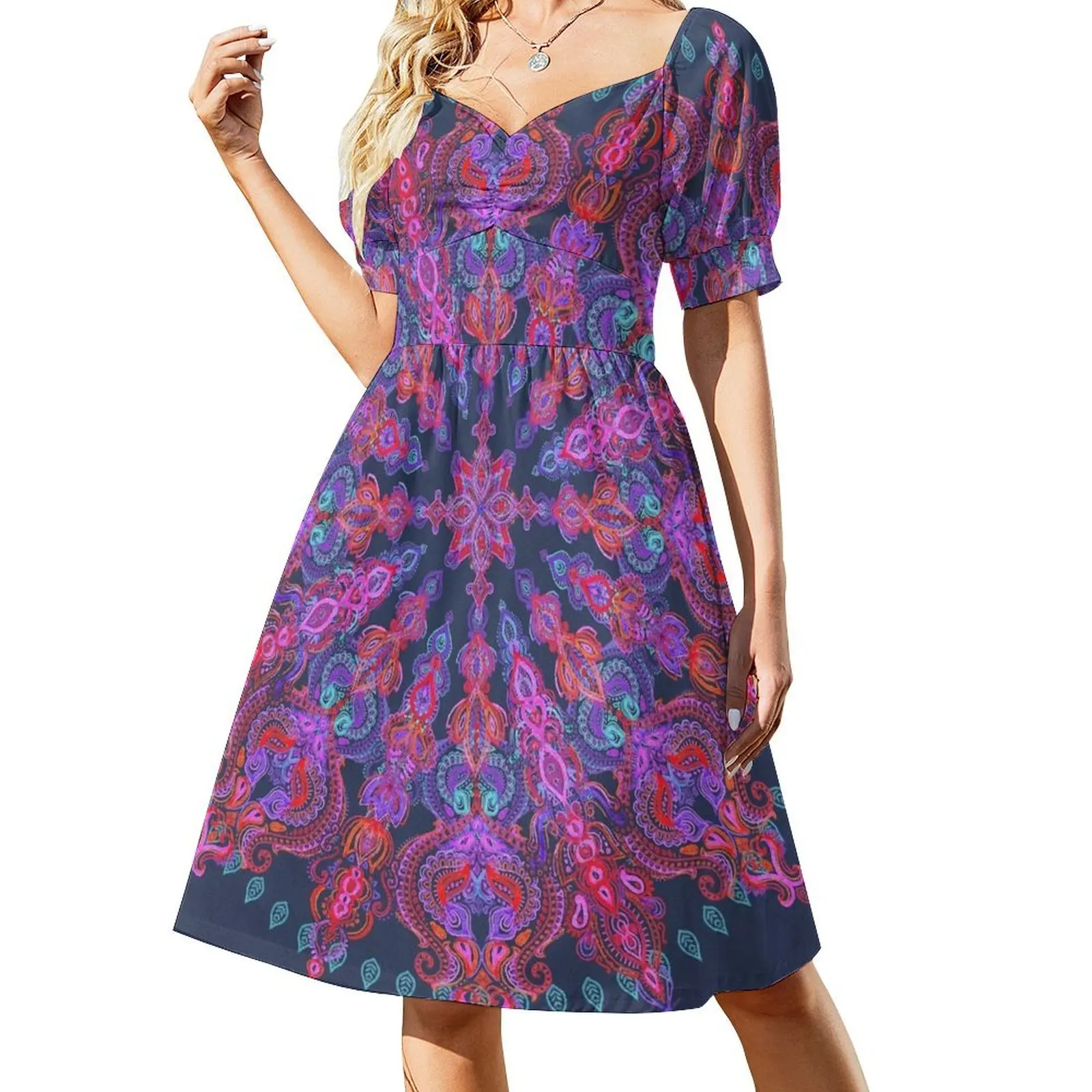 

Bohemian Short Sleeved Dress summer dresses womens 2025 womens clothing Dress