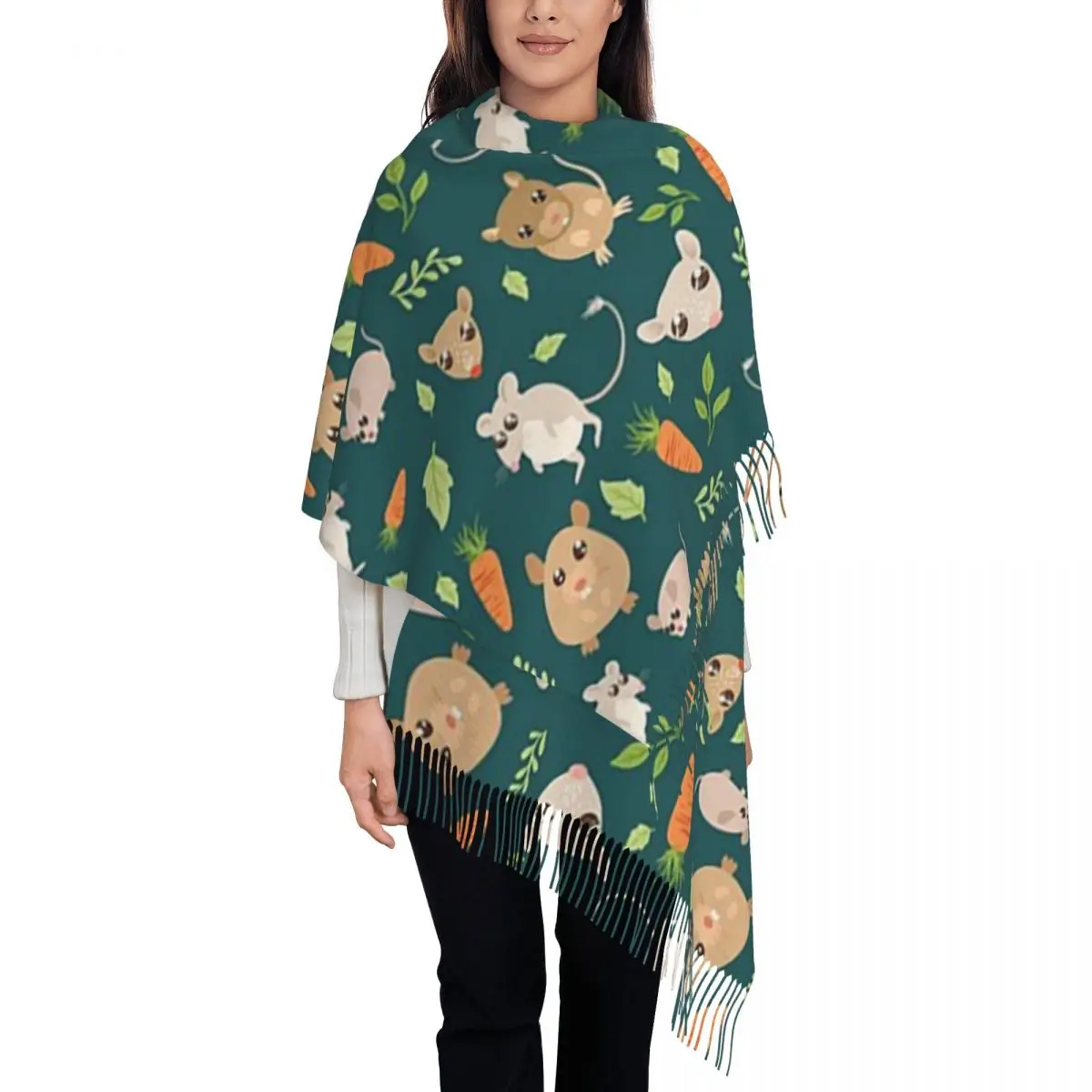 

X Hamster Scarf Tassel Scarves Women Soft Warm Shawls and Wraps Long Fall Winter Shawl Wrap