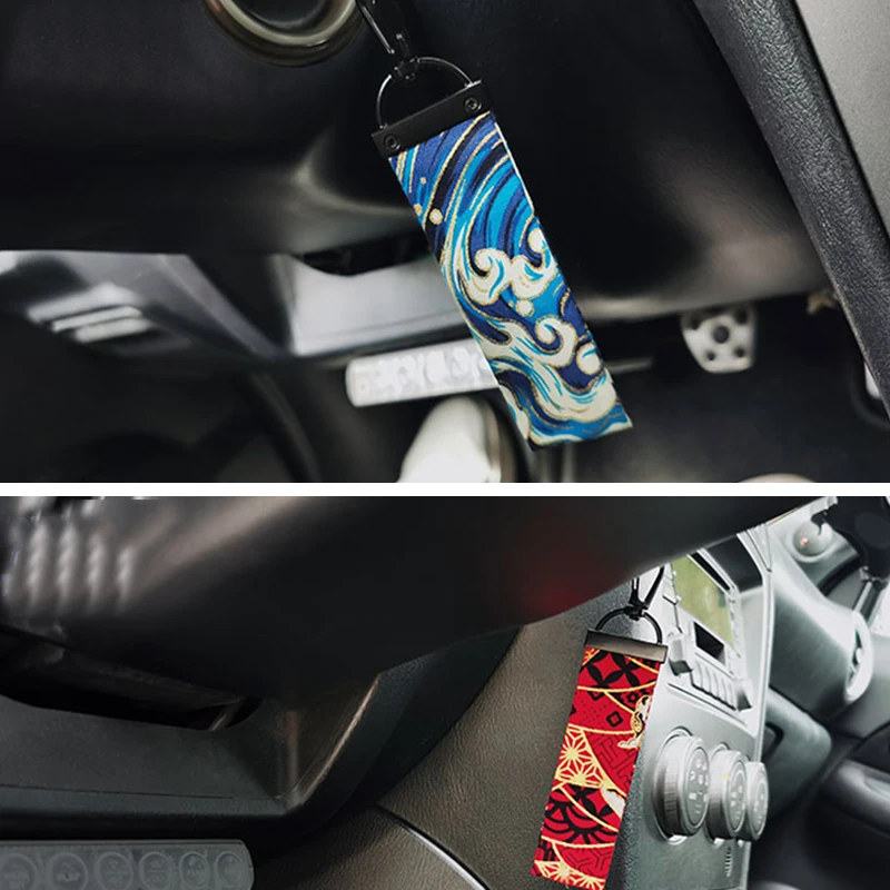 Universal Car Accessories JDM Japanese Style Modification Keychain Creative Pendant Sakura Koi Cloud Crane Tide Brand Key Chain