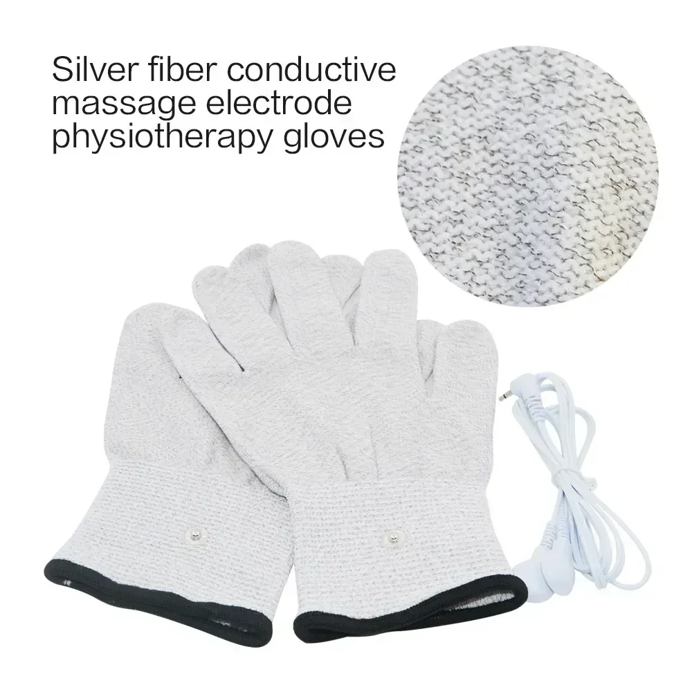 Conductive Silver Fiber TENS/EMS Electrode Therapy Gloves + Socks + Wrist Pads Electrotherapy Unit for Phycical Therapy