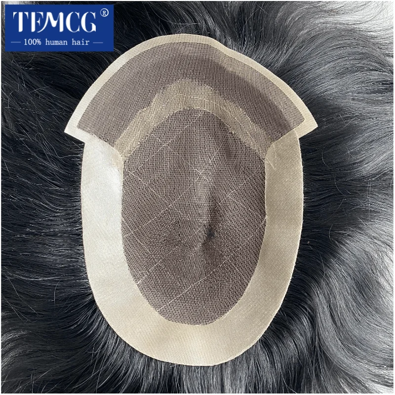 OCT-Male Hair Prosthesis Lace and Pu Base Man Wig Breathable 100% Natural Human Hair Male Wig Exhaust Systems Unit Free Shipping