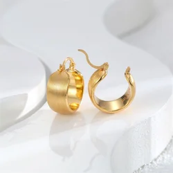 925 Silver Plated Frosting Wide Circle Hoop Earrings for Women Girls Elegant Party Punk Jewelry Gift eh2325