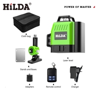 HILDA 3D 12Lines Self-leveling Laser Level Mini 360 Horizontal And Vertical Cross Super Powerful Green Portable Laser