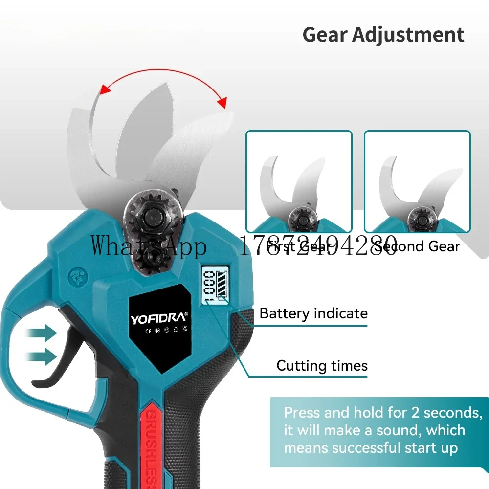 32MM Scissor Electric 8Inch Chainsaw Telescoping Pole High Garden Pruning Power Tool For M 18VBattery Pin