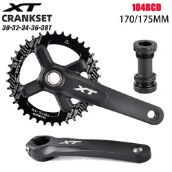 MTB XT Bicycle Crankset 104BCD Mountain Bike Crank 170mm 175mm Hollowtech Integrated Cranks 32-38T Wide Narrow Chainring