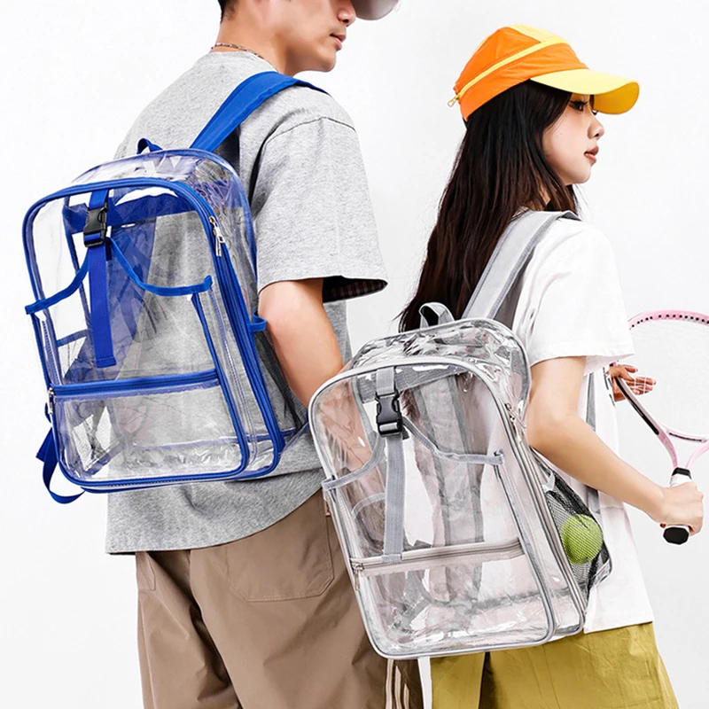 

Прозрачный спортивный рюкзак из ПВХ, сумка для теннисных ракеток, спортивные сумки на плечо, прозрачные пакеты для фитнеса для бадминтона, рюкзак для пиклбола, школьная сумка