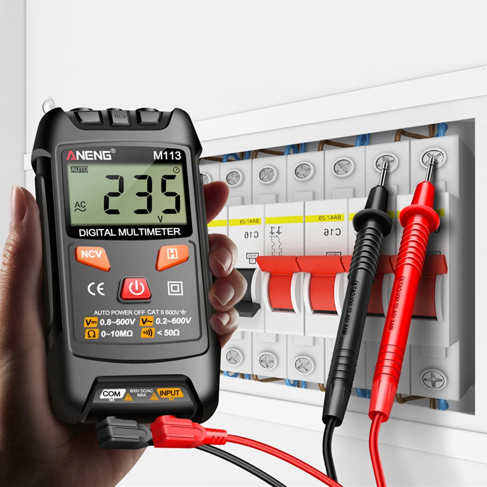 ANENG M113 مقياس رقمي متعدد 1999 التهم صغير متعدد المترو التيار المتناوب/تيار مستمر جهاز قياس الجهد الكهربائي أوم NCV الحالي مقياس التيار الكهربائي كاشف الأدوات الكهربائية