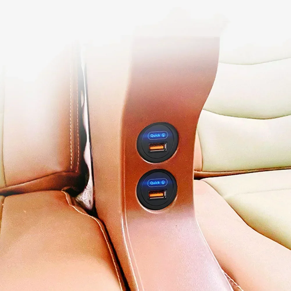 Soquete de carregamento de carro 12v/24v 18w para rv ônibus tomada usb modo de carregamento rápido inteligente design de porta única acessórios de carro