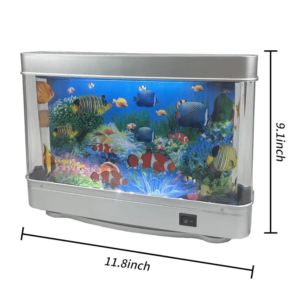 Artificial Tropical Fish Tank Lamps Aquarium Decor Virtual Ocean in Motion Night Light For Children Halloween Christmas Gift Toy