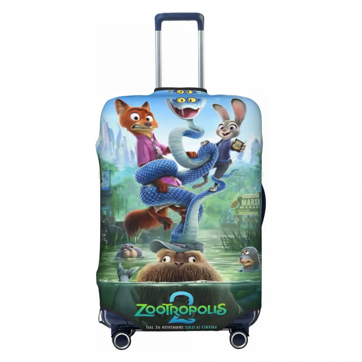 

2025 Movies Zootopia 2 Print Suitcase Cover Travel Holiday Strectch Luggage Case Protector