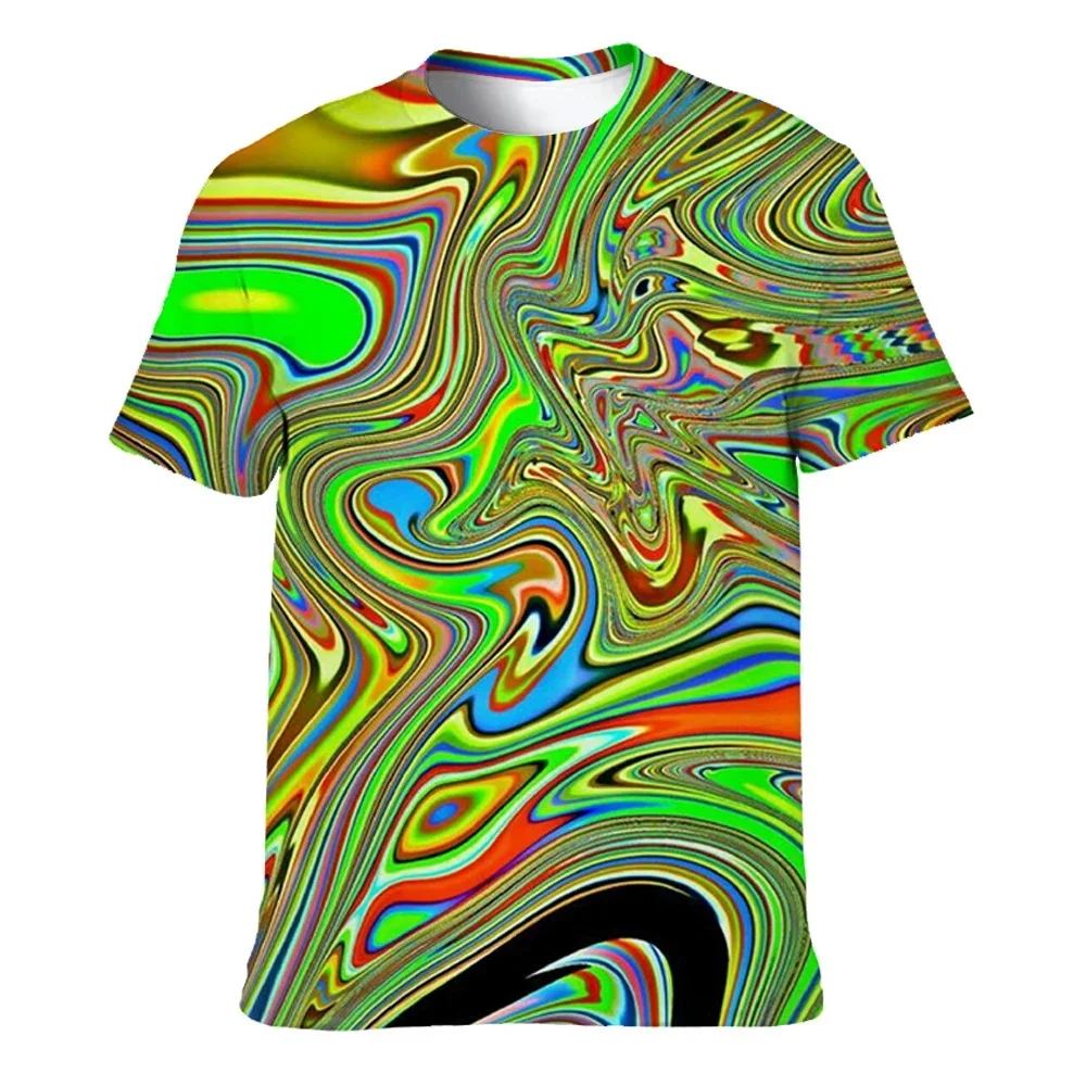 

Летняя модная новая красочная мужская футболка с принтом и круглым вырезом, удобный топ с короткими рукавами больших размеров